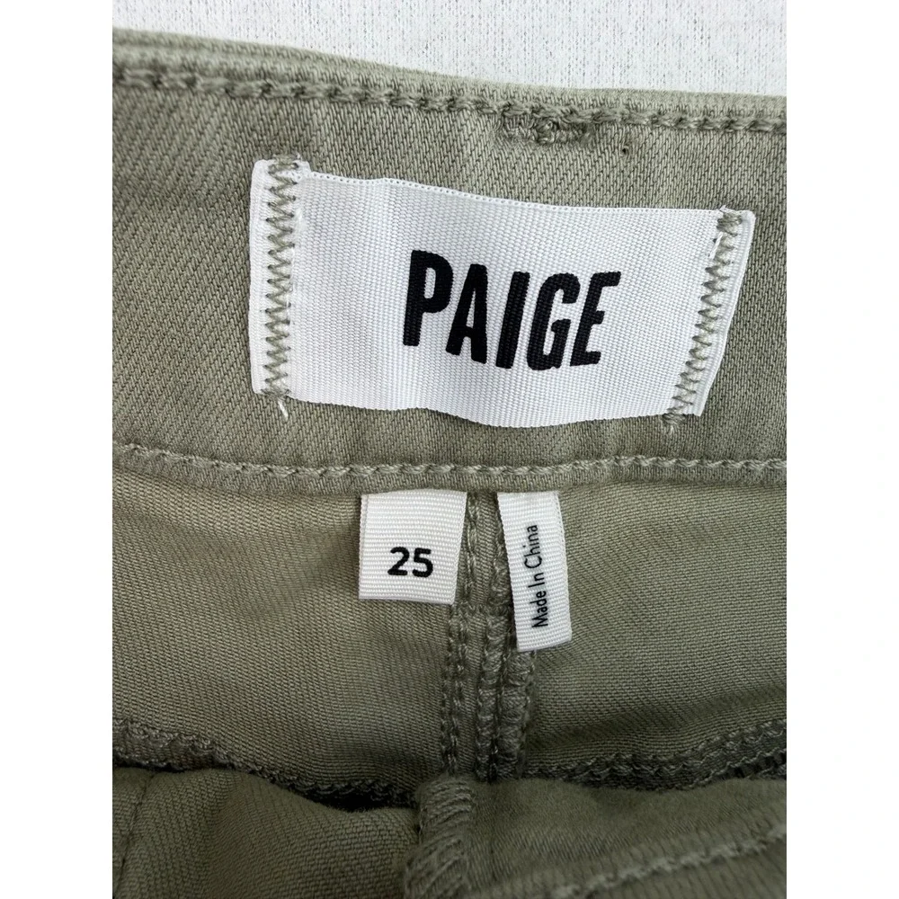 Paige Fallon Short Vintage Oak Moss Green Utility High‎ Rise Denim Shorts 25 NEW